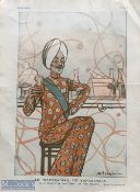 India - Original coloured print showing the Maharaja Jagajit Singh of Kapurthala, Punjab. French