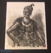 India - 19th century engraving showing a Sikh Akali warrior of the Sikhs. From a drawing by Marshall