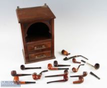 Early 20th century Smokers’ Cabinet and Pipes cabinet with two drawers with space for tobacco jar,