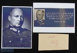 WWII – Autograph - Gunther von Kluge (1882-1944) Signed Cutting and Print a German field marshal who