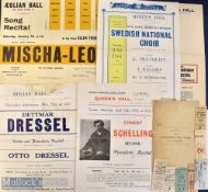 Various Concert Programmes – Queens Hall Mostly Pre 1914 with Vera Brock, Fritz Scavenius, Nina