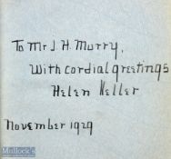 Autograph - Helen Keller (1880-1968) Signed Book entitled Midstream My Later Life 1929 with personal