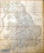 Carys Cloth Backed Map 1824 “Map of England and Wales with part of Scotland; Comprehending the whole