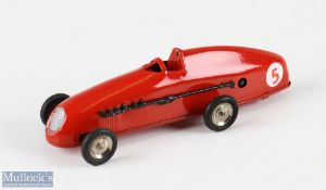 Triang Minic Clockwork Tinplate Race Car in red with number 5 to rear of car, no key