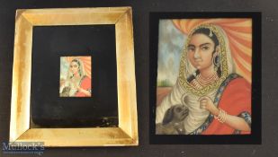 India & Punjab – Pair of Scarce and Rare Indian Miniature Paintings ‘The Lucknow Begum’ (Begum