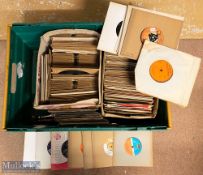 Box of Assorted Records incl 44 and 45 rpm, with assorted artists and genre’s, mostly in sleeves (