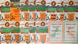 Collection of Wolverhampton Wanderers early floodlight friendlies match programmes to include 1953/