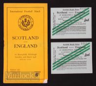 1948 Scotland v England Rugby Programme/Tickets (3): Issue v England, who lost 6-3 in their first