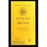 1934 Scotland v Ireland Rugby Programme: 16-9 win for the hosts, standard format, staple present and