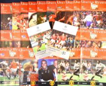 Manchester United 1998/99 Treble Winning Season Football Programmes all home, features some