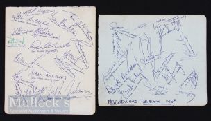 Autographs, 1963-4 Rugby All Blacks (Qty): Two large autograph book pages with the famous names of