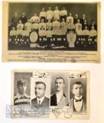 1906/1907 Fulham b&w team postcard (Southern League Champions), football action postcard in