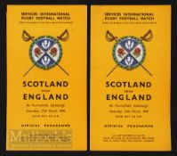 1945 Rare Wartime Rugby Programmes, Scotland v England (2): A pair, again at Inverleith; usual style