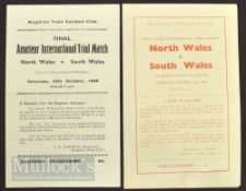 1966 North Wales v South Wales Final Youth International football programme date 22nd Jan,