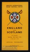 1944 Rare Wartime Rugby Programme, England v Scotland: At Leicester but, provoking a real double-
