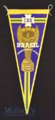 1958 World Cup Brazil pennant in yellow, green, dark blue colours; to the front it has “CBD” “