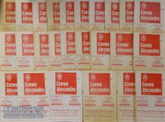 Collection of Crewe Alexandra 1969/70 home match programmes to include league Bradford PA last