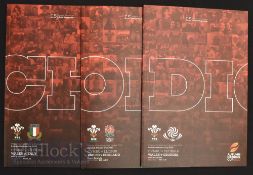 Wales’ Autumn Cup 2020 Rugby Programmes (3): The games at Llanelli v Georgia, England and Italy. All