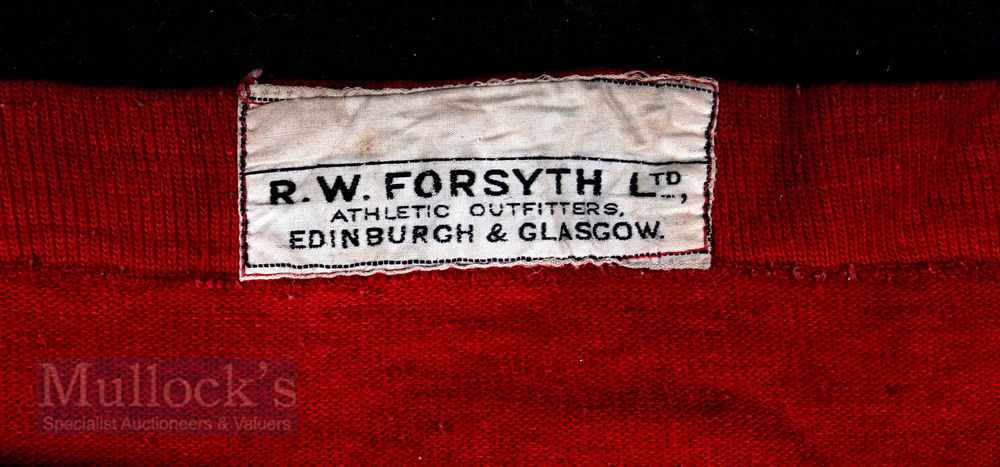 1920s Scarce Wales Scarlet International Rugby Jersey exchanged with Dr A C Gillies - Image 5 of 6