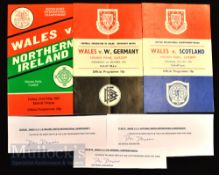 Selection of Dai Davies (1948-2021) Owned Wales International football Programmes with Hand Signed