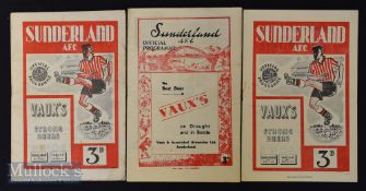 Sunderland FAC home football match programmes to include 1949/50 Huddersfield Town (7 January),