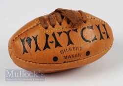 Barbarians v South Africa c2000 Souvenir Mini Gilbert Rugby Ball: The lovely tan leather stencilled,