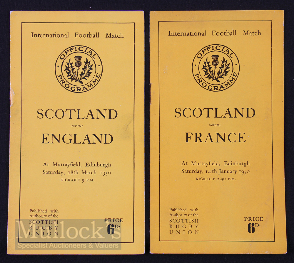 1950 Scottish Home Rugby Programmes (2): v France, two Lions’ managers-to-be next to each other in