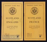 1950 Scottish Home Rugby Programmes (2): v France, two Lions’ managers-to-be next to each other in