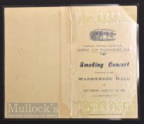 Very Rare Transvaal Football Association Currie Cup 1908 Smoking Concert Programme date 29 August