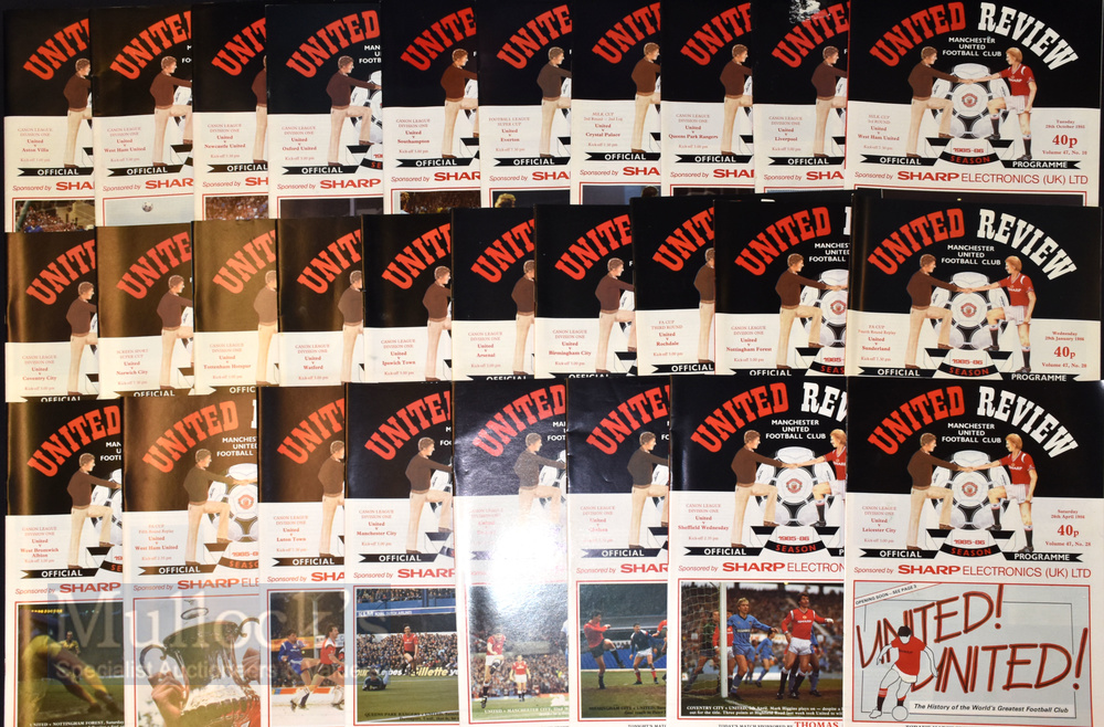 Manchester Utd football programme collection to include 1984/85 homes (31) + aways (22); 1985/86 - Image 3 of 11