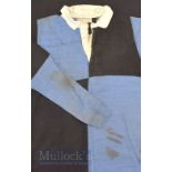 1960/70s San Isidro (Argentina) Matchworn Rugby Jersey: Blue & Black hooped club issue from a tour