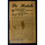 1945 War time Red Devils v England match programme 4 pager 24 March 1945 in Brugge; probably an FA