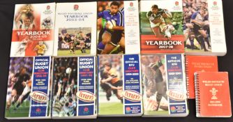 England/Wales Rugby Yearbooks/Directories (11): Nine editions of the Tetley/RFU annual round up