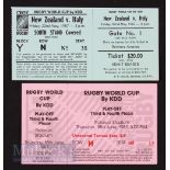 1987 Rugby WC in NZ tickets (2): Clean whole examples from NZ v Italy (1st RWC finals opening match,