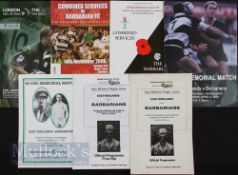 Barbarians v E Midlands Mobbs Memorial Rugby Programmes etc (7): Those games for 1981, 1990,
