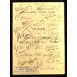 Very Rare 1931 Multi-Signed London v South African Springboks Rugby Dinner Menu: An astonishing