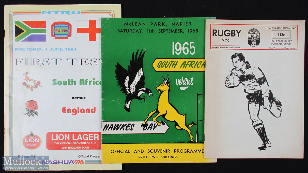 1965-1994 South African Interest Rugby Programmes (3): Hawkes Bay (NZ) v the 1965 Springboks,