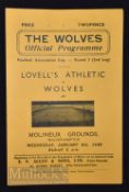 1945/46 FAC match programme Wolverhampton Wanderers v Lovell’s Athletic 9 January Good.