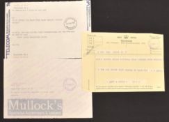 Selection of Dai Davies (1948-2021) Telegrams from Harry Gregg between 1975 and 1981 – all