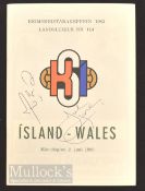 Signed 1980 Iceland v Wales football programme signed by Micky Thomas & Joey Jones to the front