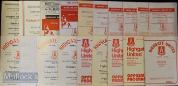 Selection of Highgate Utd home football match programmes 1966/67 Enfield (FA Amateur Cup, 25