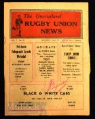 1952 Very Rare Queensland v Fiji Rugby Programme from Brisbane: First ever Fiji tour of Australia,