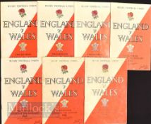 1956-1996 England v Wales Rugby Programmes (22): Unbroken series of Twickenham meetings over 40
