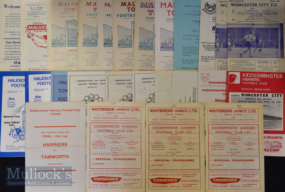 Selection of Kidderminster Harriers home match programmes to include 1961/62 Halesowen Town (Worcs