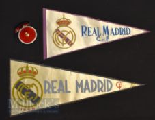 1956/57 Real Madrid pennant with club badge, also 1960s Real Madrid pennant with club badge; also