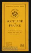 1925 Rare Scotland v France Rugby Programme: Scotland’s last international at Inverleith and a win