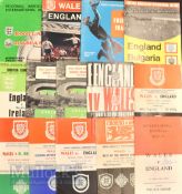 Selection of 1960s onwards British International football programmes such as 69Wales v Rest of the