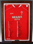 Framed Autographed Wales Grand Slam 2008 Jersey: Official WRU merchandise, limited edition No 32
