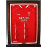 Framed Autographed Wales Grand Slam 2008 Jersey: Official WRU merchandise, limited edition No 32