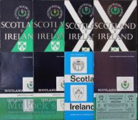 Scotland v Ireland Rugby Programmes/Tickets (9): Lovely series of homes 1955-1967 plus 1971,